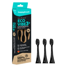HappyBrush Happyrush Eco Vibe 3 Szónikus fogkefe Pótfej - Fekete (3db) (HAV3DEAB) pótfej, penge
