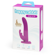 happyrabbit Strap-On - nyuszis felcsatolható vibrátor (lila) felcsatolható eszközök