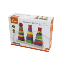 Három az egyben fa piramis puzzle, kirakós