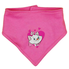 Háromszög nyálkendő Marie cica mintával - pink előke