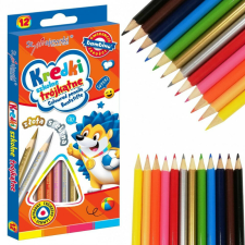  Háromszögletű színes ceruzák, 12 szín, 18 cm, Bambino színes ceruza