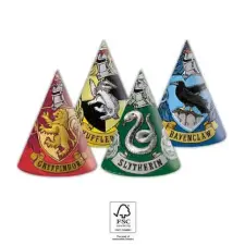  Harry Potter Hogwarts Houses Parti kalap, csákó 6 db-os FSC party kellék