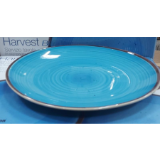  Harvest kék kerámia lapos tányér, 1db tányér és evőeszköz