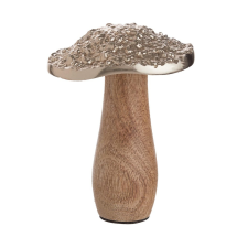 HARVEST SPLENDOR dekor gomba, fa / fém 11cm dekoráció
