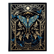  Határidőnapló PLANALL Mini Midnight A/6 heti keményfedelű aranyozott 2025. határidőnapló