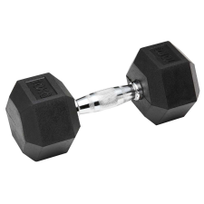 Hatszögletű gumírozott fix súlyzó 28kg kézisúlyzó