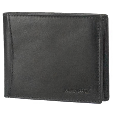  Hátul zsebes fekete bőr férfi pénztárca Always Wild