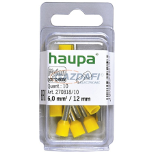 HAUPA 270818 Szigetelt érvéghüvely, 6mm2, 12mm, sárga, 10db/cs villanyszerelés