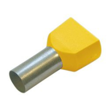HAUPA Érvéghüvely szigetelt iker 2x 6mm2 14mm sárga Haupa - 270797 villanyszerelés