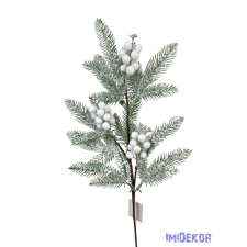  Havas fenyőág fehér bogyóval dekorációs kellék