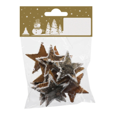  Havas szélű kéregcsillagok 4,5 cm 12 darab karácsonyi dekoráció