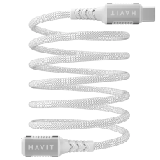 HAVIT CB6298 USB-C apa - Lightning apa Adat és töltőkábel 1m - Fehér (CB6298) kábel és adapter
