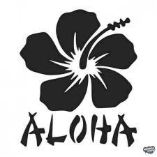  Hawaii Aloha felirat és virág - Autómatrica matrica