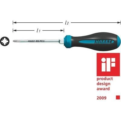 802-T9H HAZET TORX® HEXAnamic® Schraubendreher Schlüsselweite: T9H