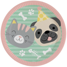  Háziállatok Hello Pets papírtányér 8 db-os 23 cm party kellék