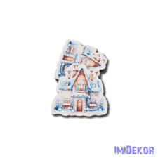  Házikó forma 5db/csomag 6,6x6,9cm - Kék dekorációs kellék