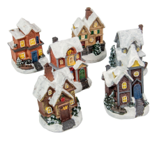  Házikó világítós poly. M9,5cm dekorációs kellék