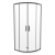 HD Elio Black 80X80 cm íves két tolóajtós zuhanykabin 5 mm vízlepergető biztonsági üveggel, fekete elemekkel, 190 cm magas