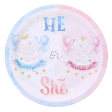  He or She – Papírtányér babaváró bulira - 6 db party kellék