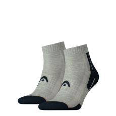 Head Head unisex sportzokni - légáteresztő félplüss talppal - rövid állású - 2 pár - szürke - 35-38