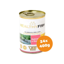 Healthy Fish lazac 95% monoproteines paté, rizzsel felnőtt kutyáknak 24x400g kutyaeledel