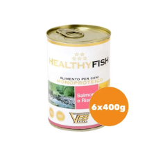 Healthy Fish lazac 95% monoproteines paté, rizzsel felnőtt kutyáknak 6x400g kutyaeledel