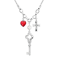 Heart - Kézzel készített Swarovski kristályos nyaklánc - Crystal - piros nyaklánc