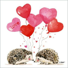 Hedgehogs in Love papírszalvéta 33x33cm, 20db-os papírárú, csomagoló és tárolóeszköz