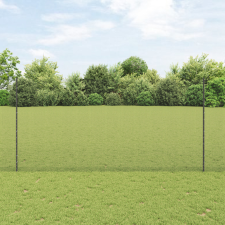 Hegesztett Drótkerítés 10 U Oszloppal Szürke 1,6x10 m Acél építőanyag