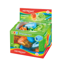 Hegyező 2 lyukú tartályos 24 db/display Keyroad Starfish vegyes színek hegyező