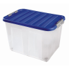 Heidrun Clipbox Átlátszó Tároló doboz  75L 60x40x40cm gurulós, Clippes tetővel