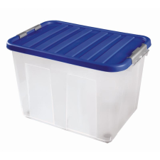 Heidrun Clipbox Átlátszó Tároló doboz  75L 60x40x40cm gurulós, Clippes tetővel bútor