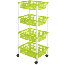 heidrun Polc kerekeken 40 × 30 × 89 cm kosár barna, 4 szintes, műanyag bútor