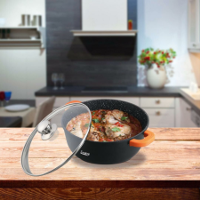 Heinner Alumínium Serpenyő Üvegfedővel - 16 cm, Sötét Vonal edény