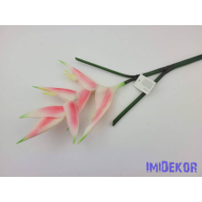 Heliconia / Rákollóvirág élethű gumis 86 cm - Világos Rózsaszín dekorációs kellék