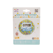  Héliumos fólia lufi 45 cm Happy Birthday emoji party kellék