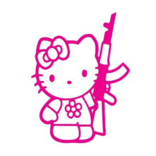  Hello Kitty AK47-essel matrica, pink matrica