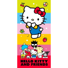 HELLO KITTY Cute Friends fürdőlepedő, strand törölköző 70x140 cm (Fast Dry) babatörülköző, kifogó