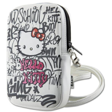 HELLO KITTY Graffiti Kitty Head Univerzális Telefon táska pánttal - Fehér (HKPBPDGPHE) tok és táska