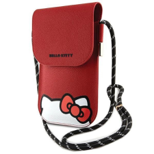 HELLO KITTY Hiding Kitty Bőr Telefon tok pánttal - Piros (HEL000094-0) tok és táska