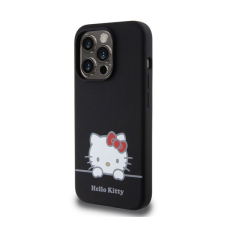 HELLO KITTY Liquid Silicone Daydreaming Logo Apple Iphone 15 Pro hátlap tok, fekete tok és táska
