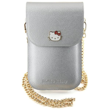 HELLO KITTY Metal Logo Chain Telefon bőr tok pánttal - Ezüst (HEL000091-0) tok és táska