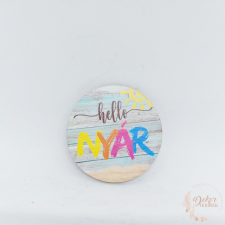  Hello nyár kerek tábla - napocskával dekorációs kellék