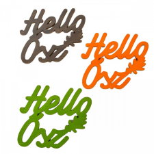  Hello Ősz felirat föld szín 8,5cm 3db-os dekorációs kellék