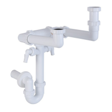  HELYTAKARÉKOS KÉTMEDENCÉS GYÜMÖLCSMOSÓS CSŐSZIFON, KÉT MOSÓGÉP CSAT. 40 MM-ES EL (HELYTAKARÉKOS) beépíthető gépek kiegészítői