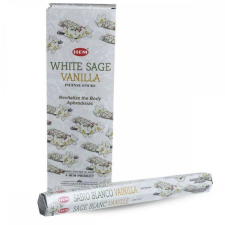 HEM White Sage Vanilla / Fehér Zsálya Vanília füstölő hexa indiai 20 db dekorációs kellék