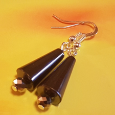  Hematit és kristály fülbevaló fülbevaló