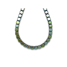  Hematit kocka kerekített szin zöld 6x6mm karkötő