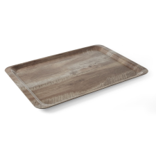 Hendi Melamin felszolgáló tálca fa mintázattal - Sötét fa - 240x350 mm - HENDI 508923 konyhai eszköz