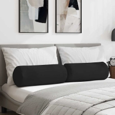  Hengerpárnák 2 pcs Fekete Ø 25 x 70 cm Mikroszálas Szövet lakástextília